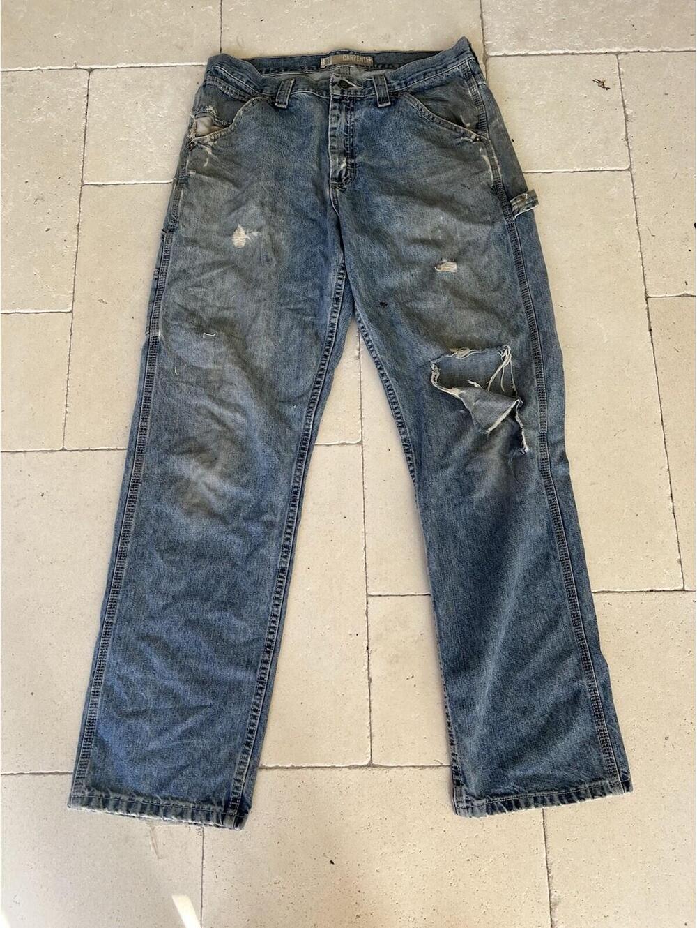 Vintage Lee Dungarees Carpenter Jeans Mens 32x32 Baggy Skater Y2K Denim Work